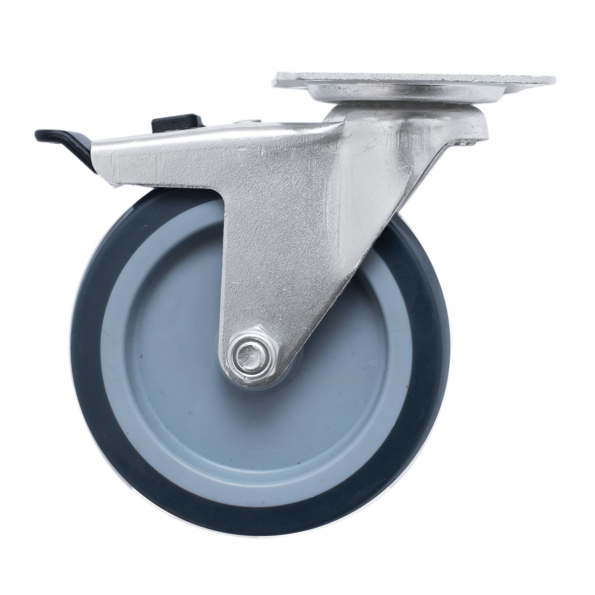 Braked Heavy duty Swivel Castor WC69, (Dia)100mm (H)121mm (Max. Weight)70kg