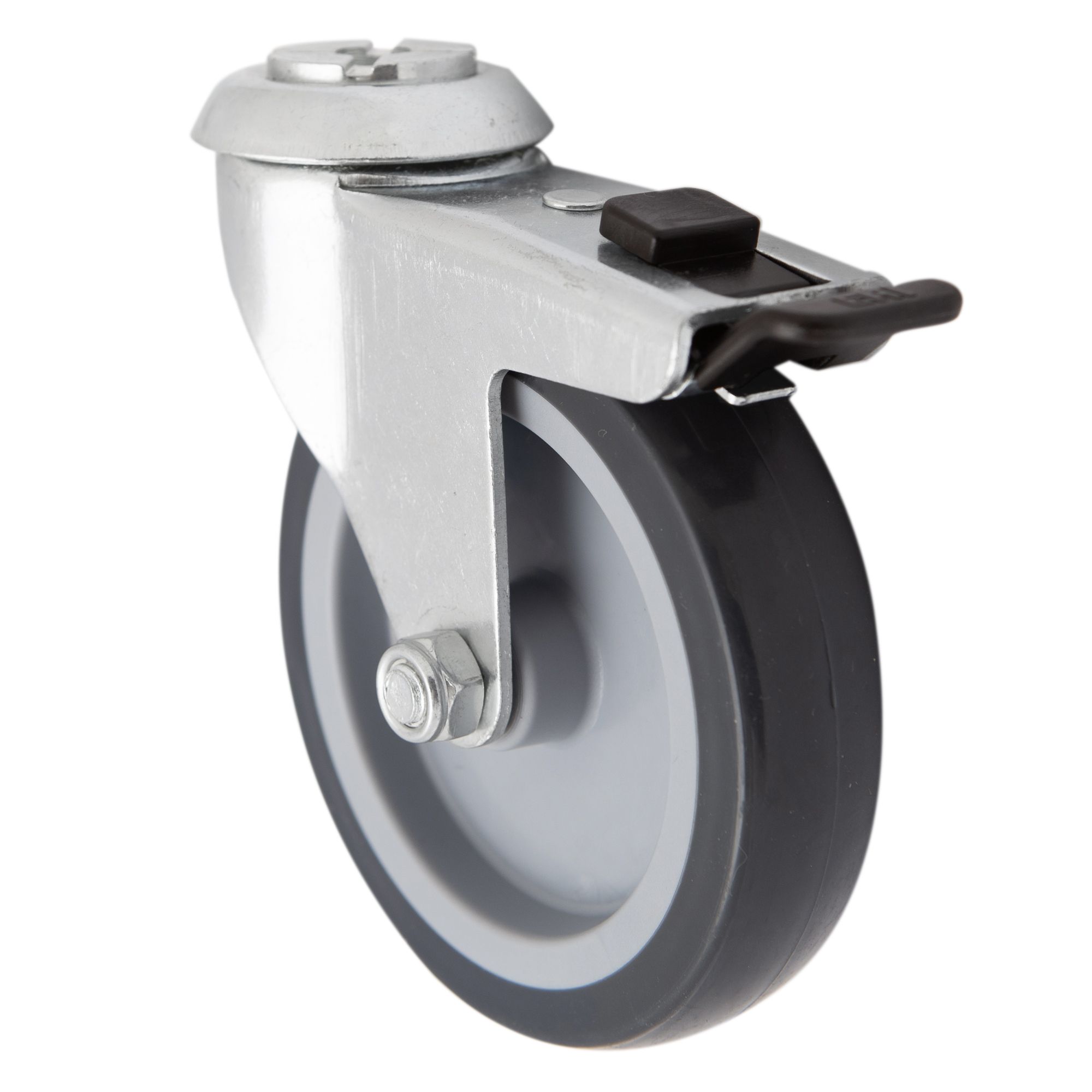 Braked Heavy duty Swivel Castor WC71, (Dia)100mm (H)122.5mm (Max. Weight)70kg
