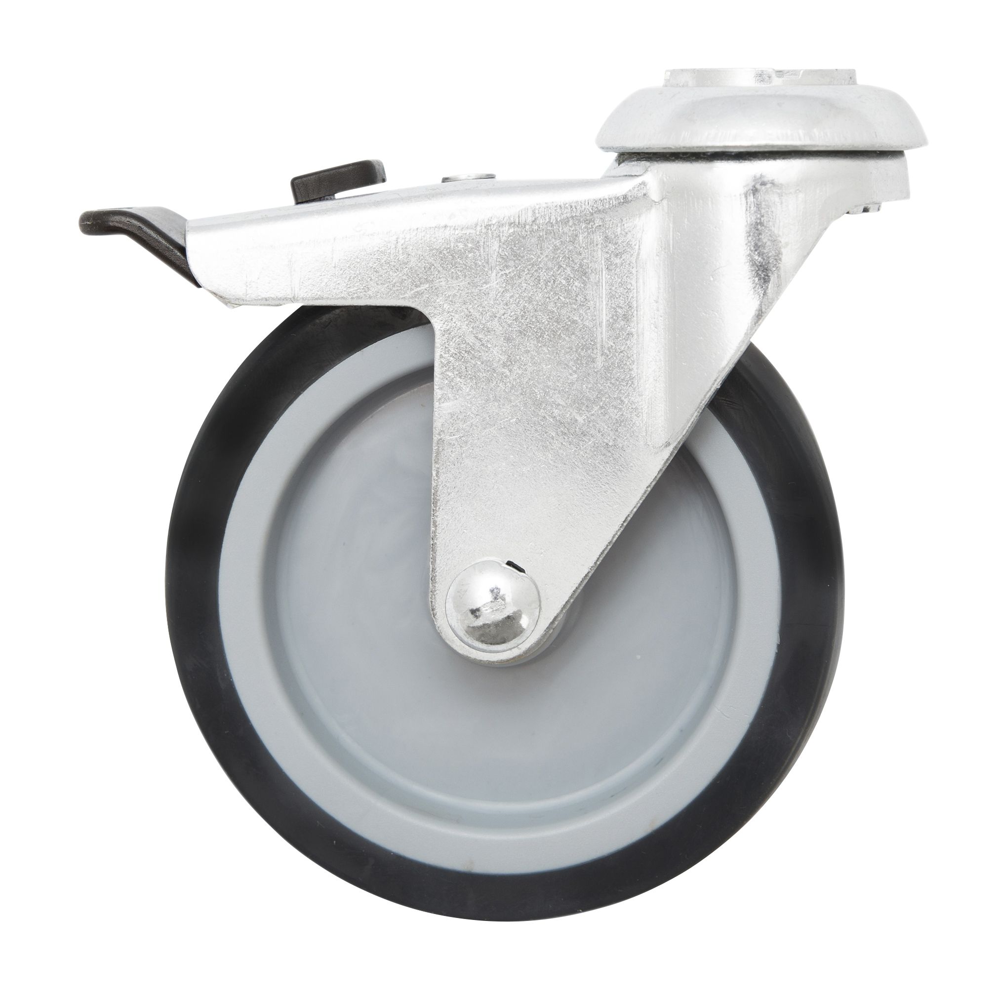Braked Heavy duty Swivel Castor WC71, (Dia)100mm (H)122.5mm (Max. Weight)70kg