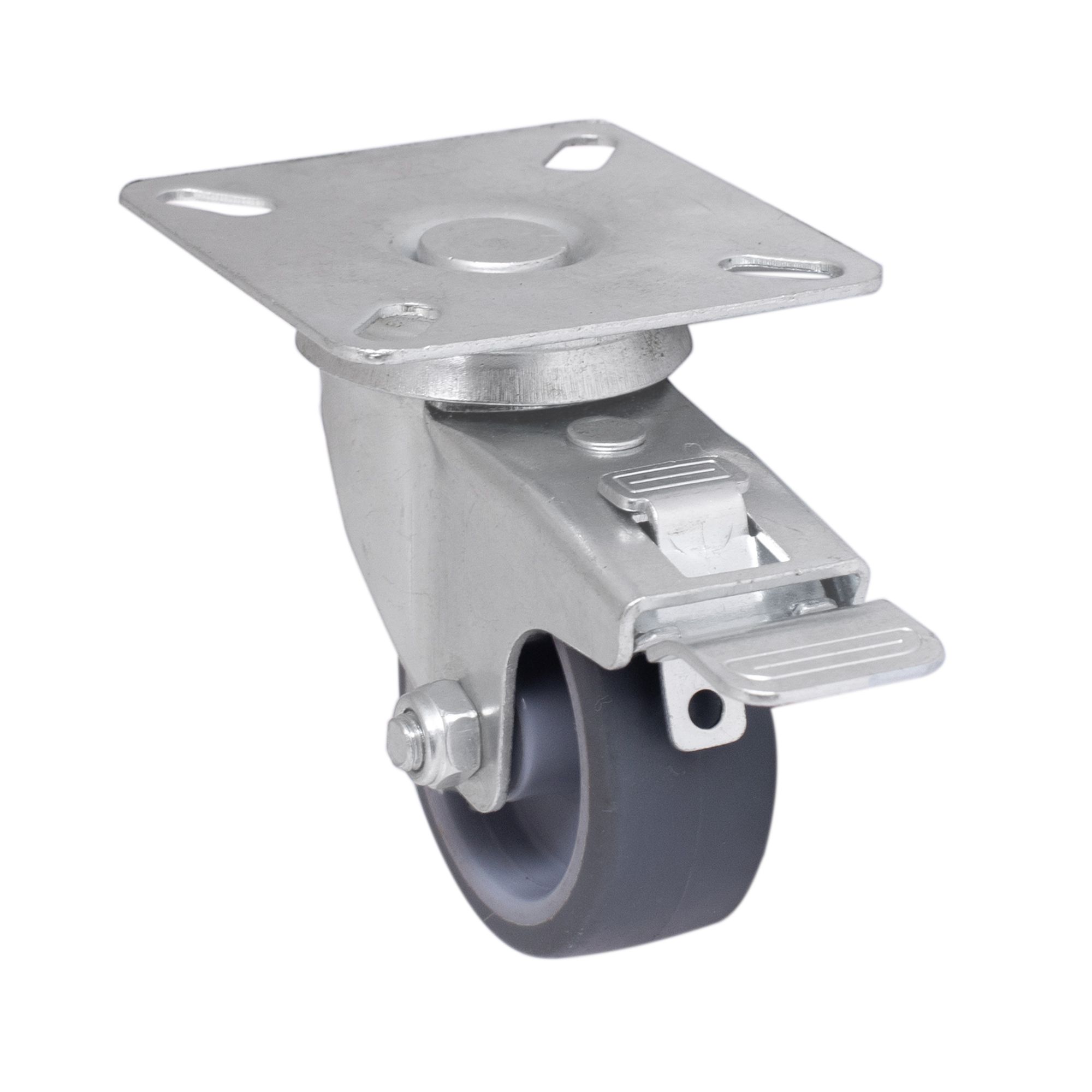 Braked Light duty Swivel Castor WC59, (Dia)50mm (H)71mm (Max. Weight)30kg