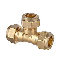 Brass Compression Equal Tee (Dia) 15mm x 15mm x 15mm, Pack of 2