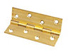 Brass Door hinge (L)102mm, Pack of 2