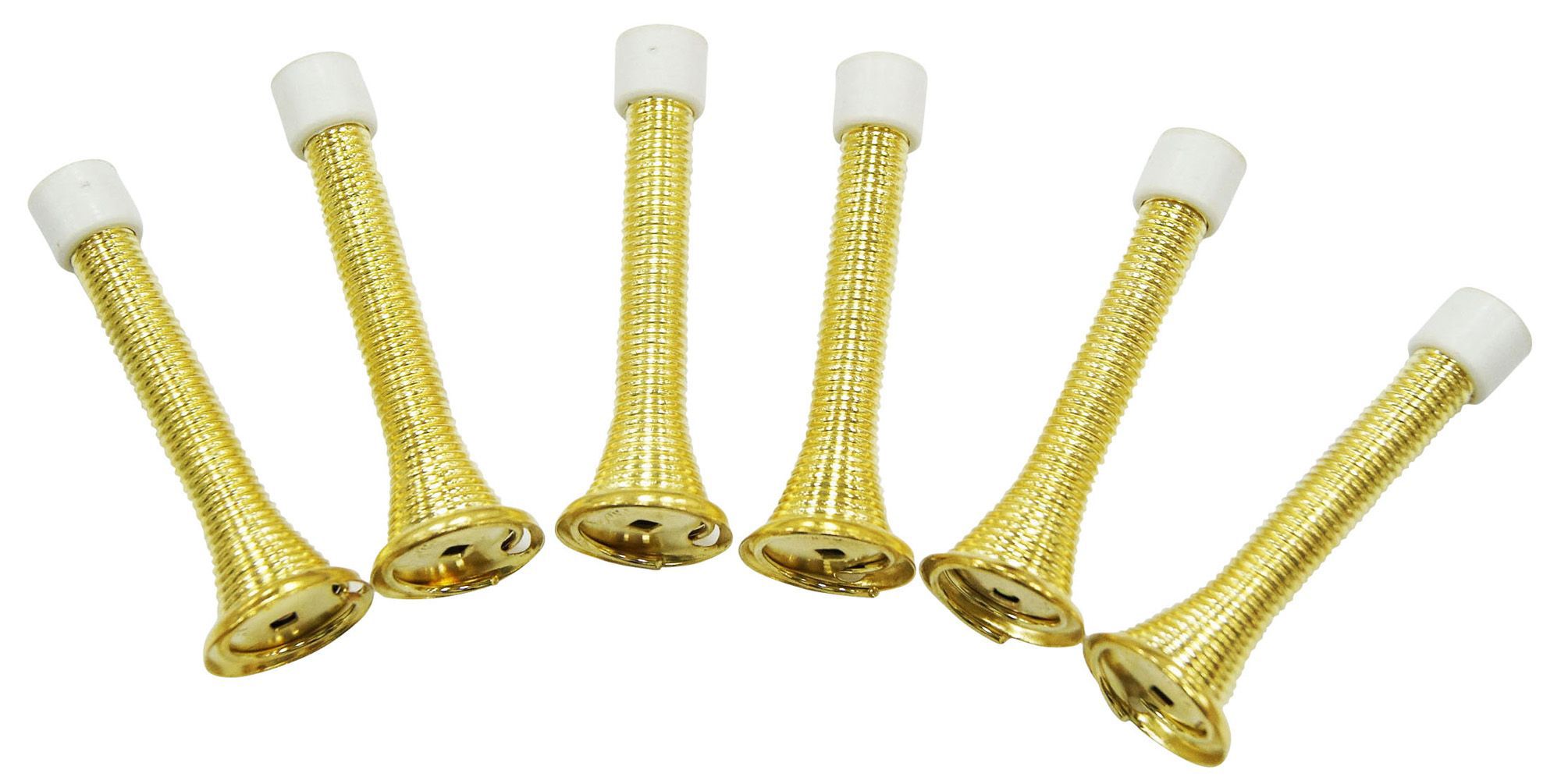 Brass effect Carbon steel Wall-mounted Door stop, Pack of 6