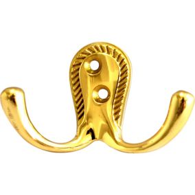 Brass effect Metal Double Hook