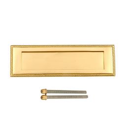 Brass effect Metal Letter plate, (H)75mm (W)250mm