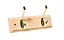 Brass effect Pine 2 Hook rail, (L)228mm (H)15mm