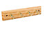 Brass effect Pine 4 Hook rail, (L)220mm (H)10mm