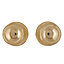Brass effect Zamac Round Internal Door knob (Dia)49mm, Pack of 3