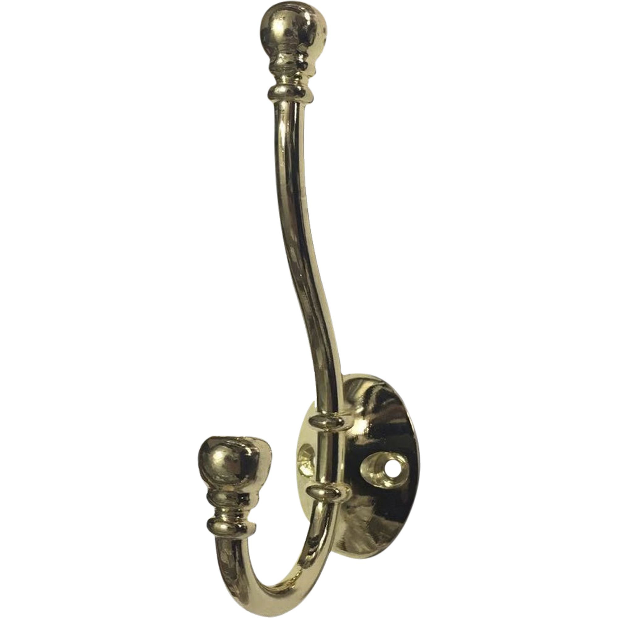 Brass effect Zinc alloy Double Hook (Holds)5kg