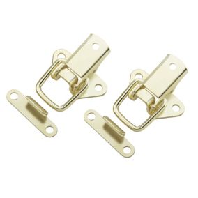 Brass-plated Carbon steel Toggle catch, Pack of 2
