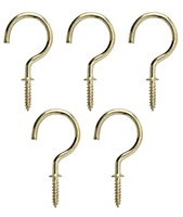 Brass-plated Medium Cup hook (L)38.5mm, Pack of 25