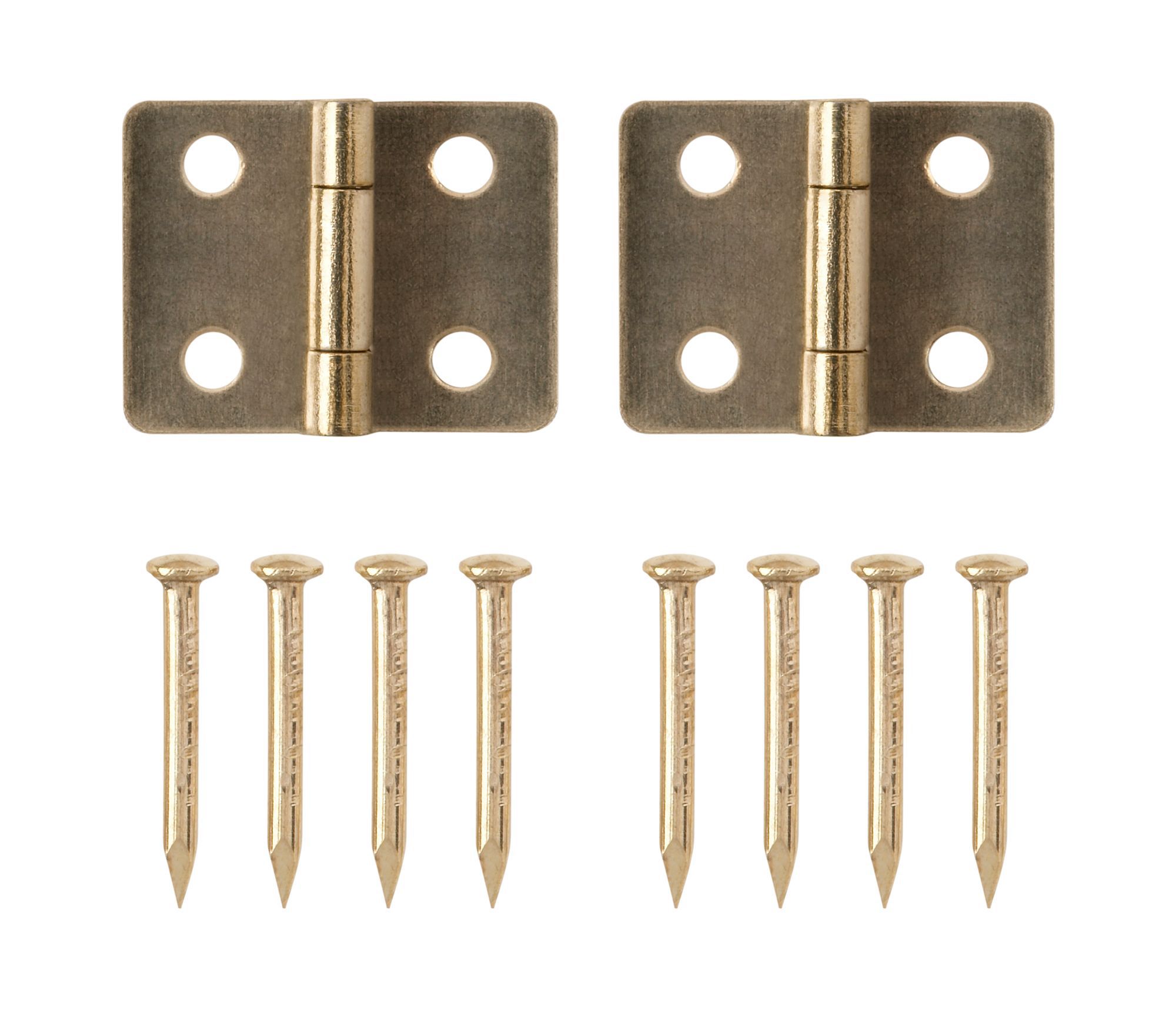 Brass-plated Metal Butt Door hinge N162 (L)13mm, Pack of 2