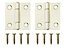 Brass-plated Metal Butt Door hinge NO73 (L)38mm, Pack of 2