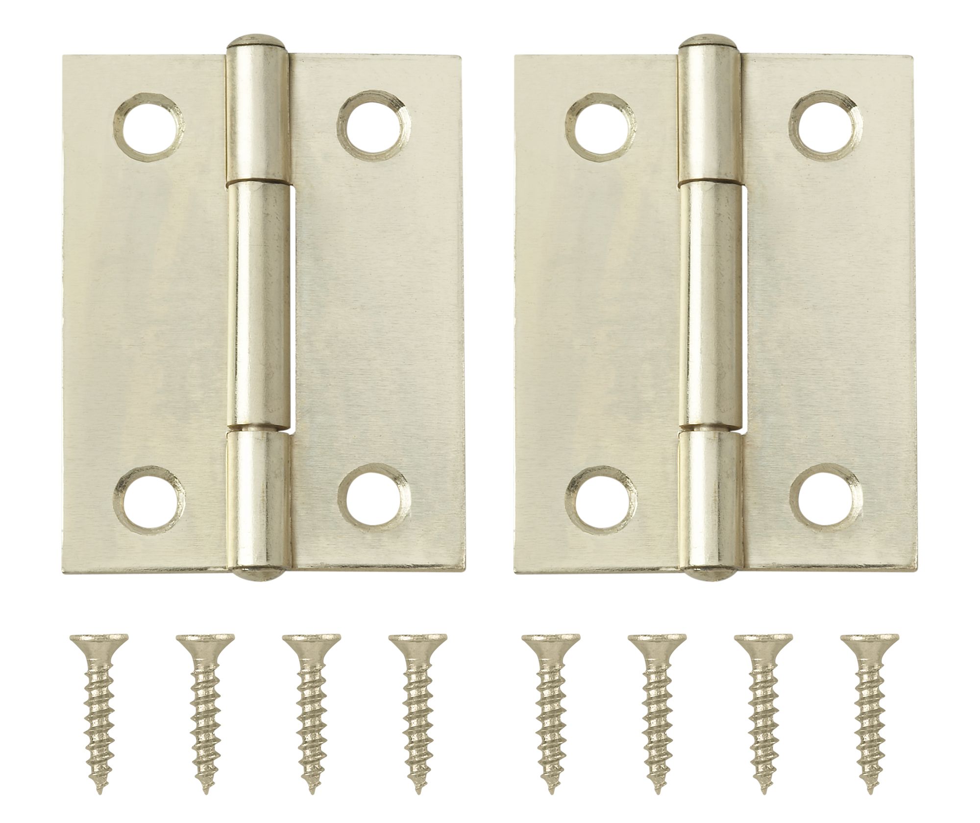 Brass-plated Metal Butt Door hinge NO74 (L)50mm, Pack of 2