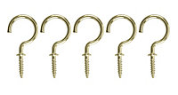 Brass-plated Small Cup hook (L)29mm, Pack of 25