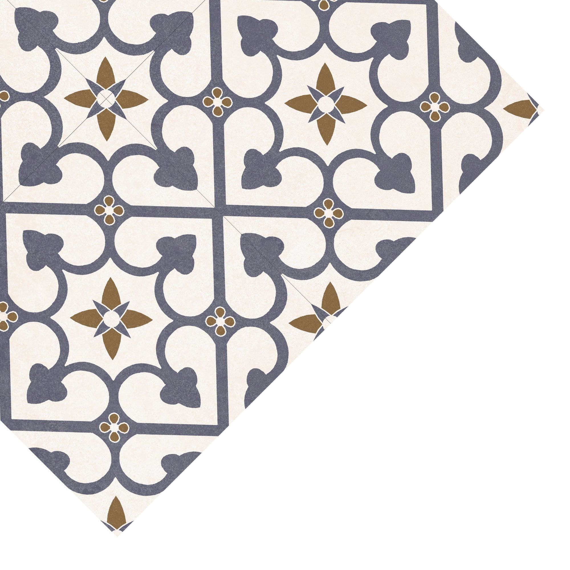 Brighton Blue Matt Ceramic Indoor Wall & floor Tile, Pack of 7, (L)450mm (W)450mm