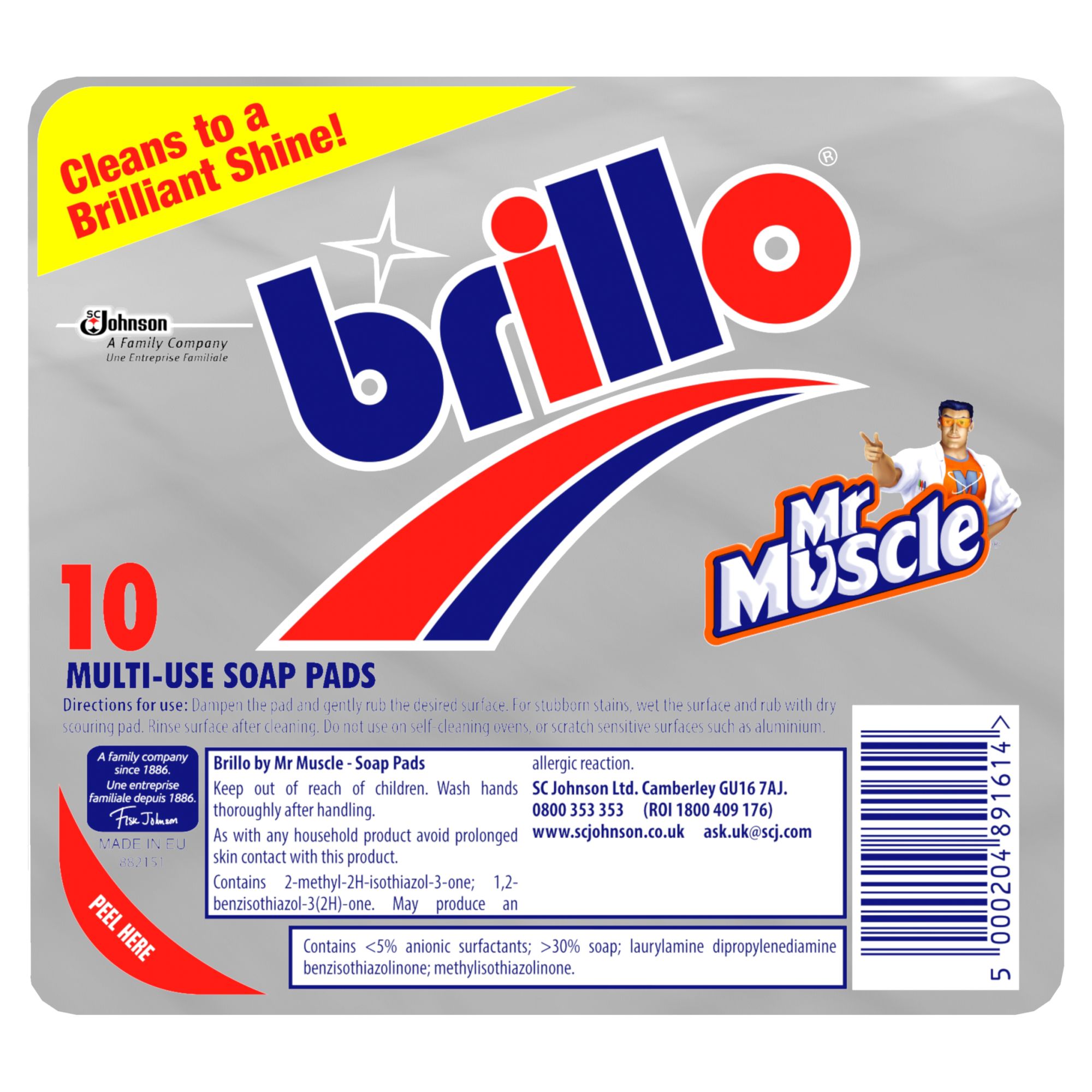 Brillo Mr. Muscle Soap pad, Pack of 10