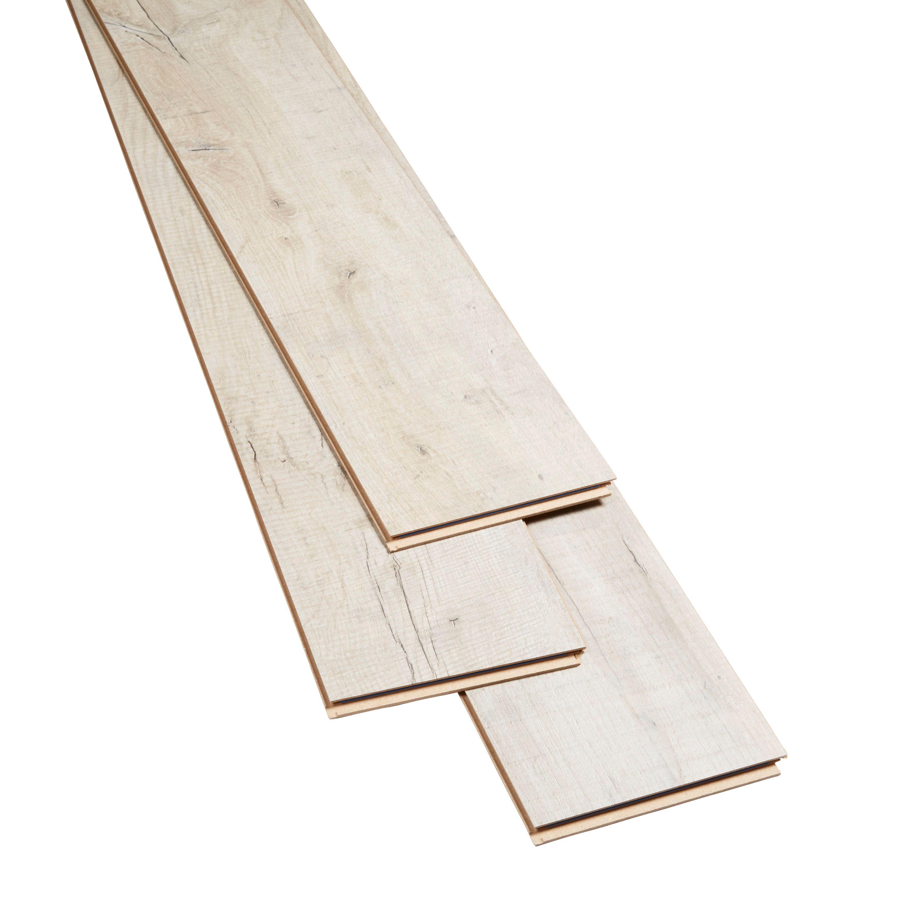 Brisbane Grey Gloss Oak effect Laminate Flooring Sample