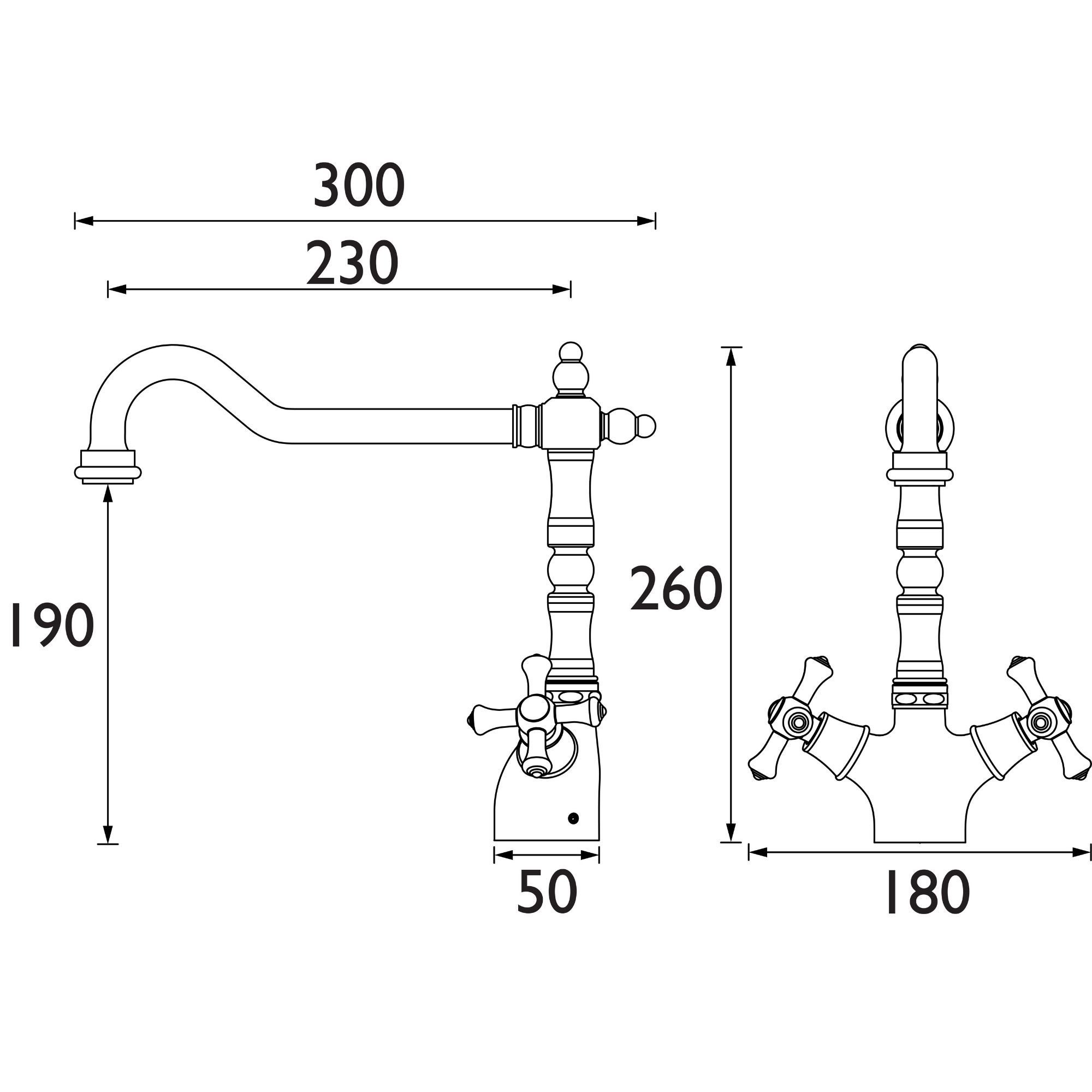 Bristan Colonial Bronze effect Kitchen Mixer Tap