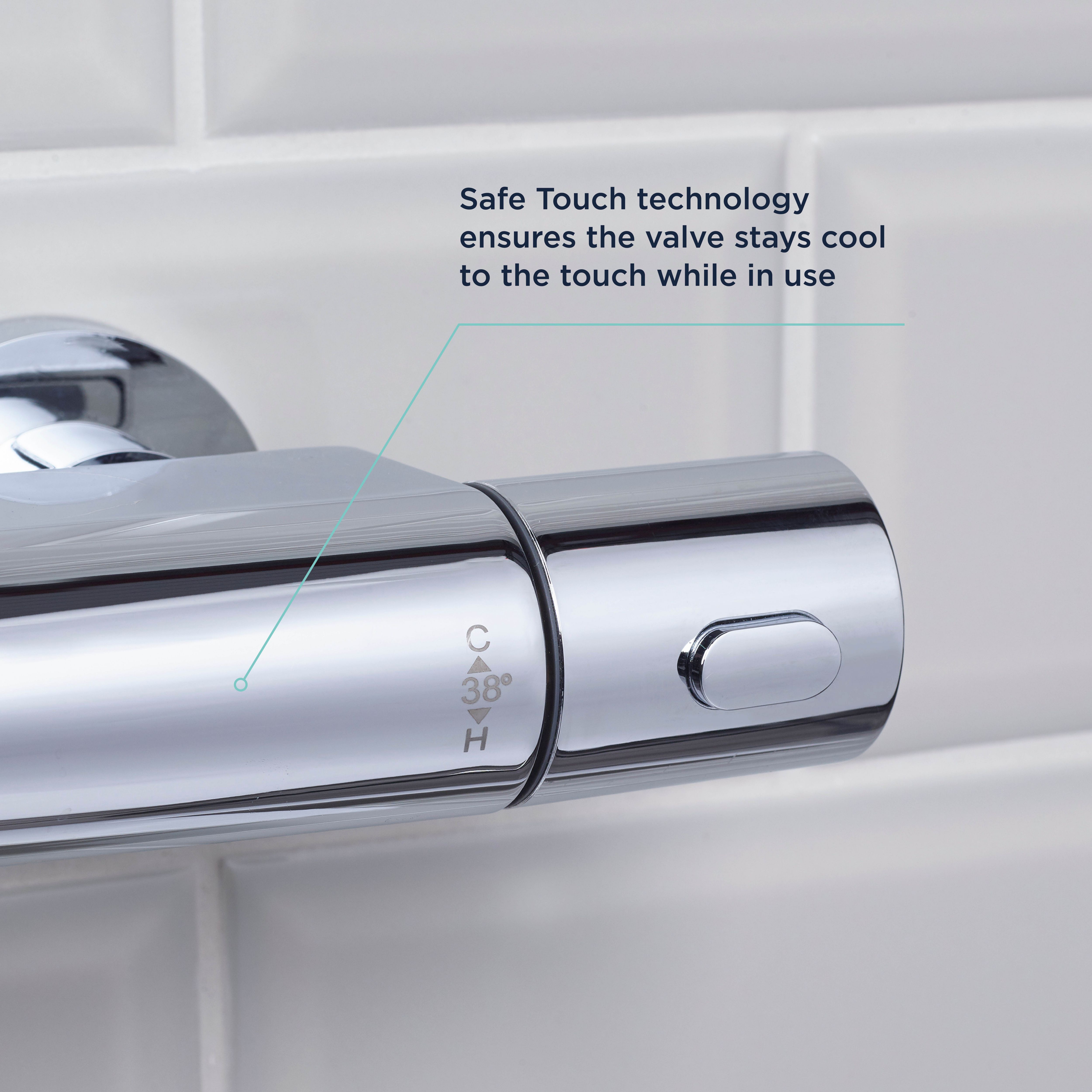 Bristan Divine Gloss Chrome effect Wall-mounted Thermostatic Mixer 