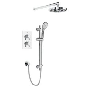 Bristan Divine Gloss Chrome effect Wall-mounted Thermostatic Mixer Multi head shower