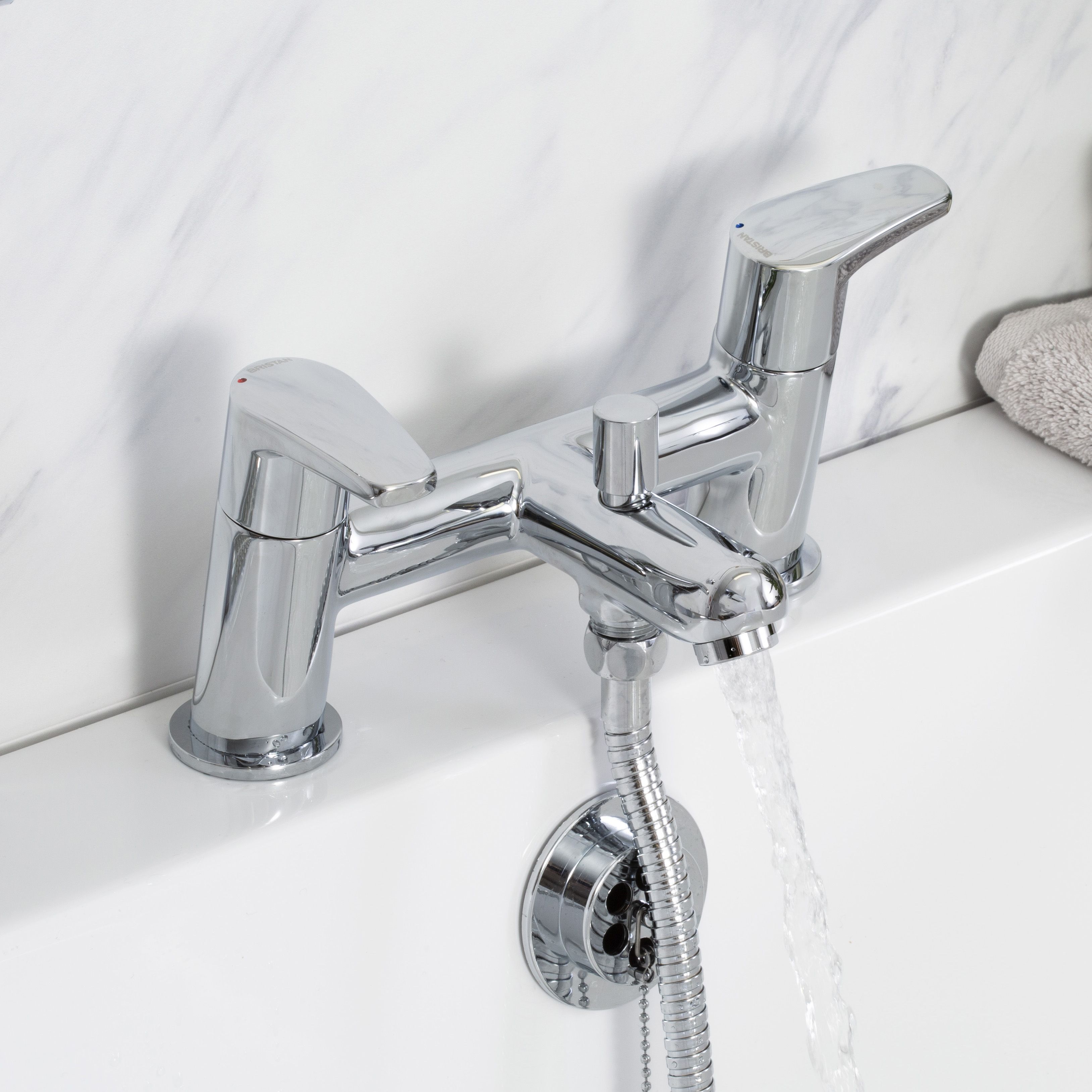 Bristan Divine Polished Chrome effect Surface-mounted Ceramic disk Shower mixer Tap