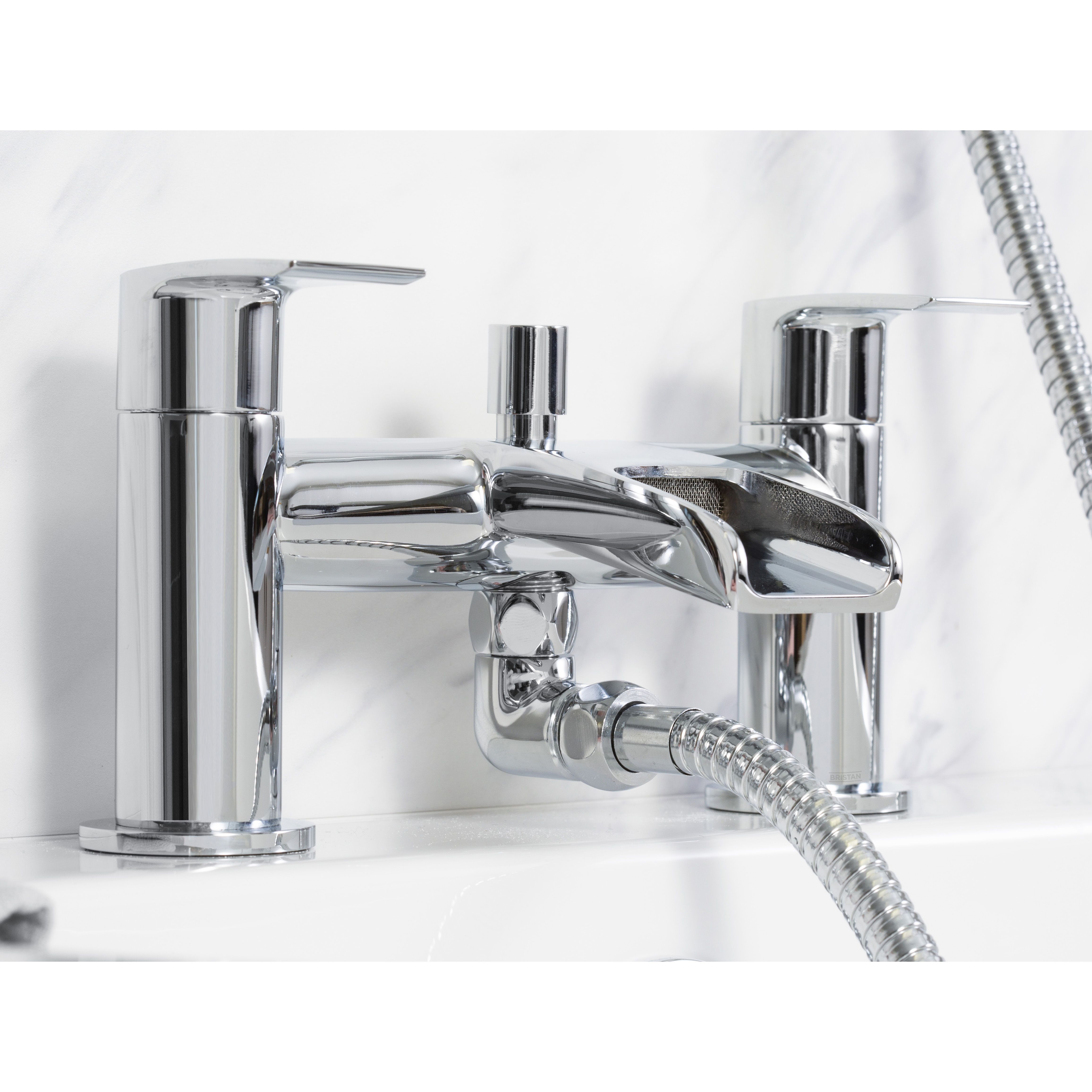 Bristan Invigor Standard Chrome effect Deck-mounted Manual Bath Shower mixer Tap