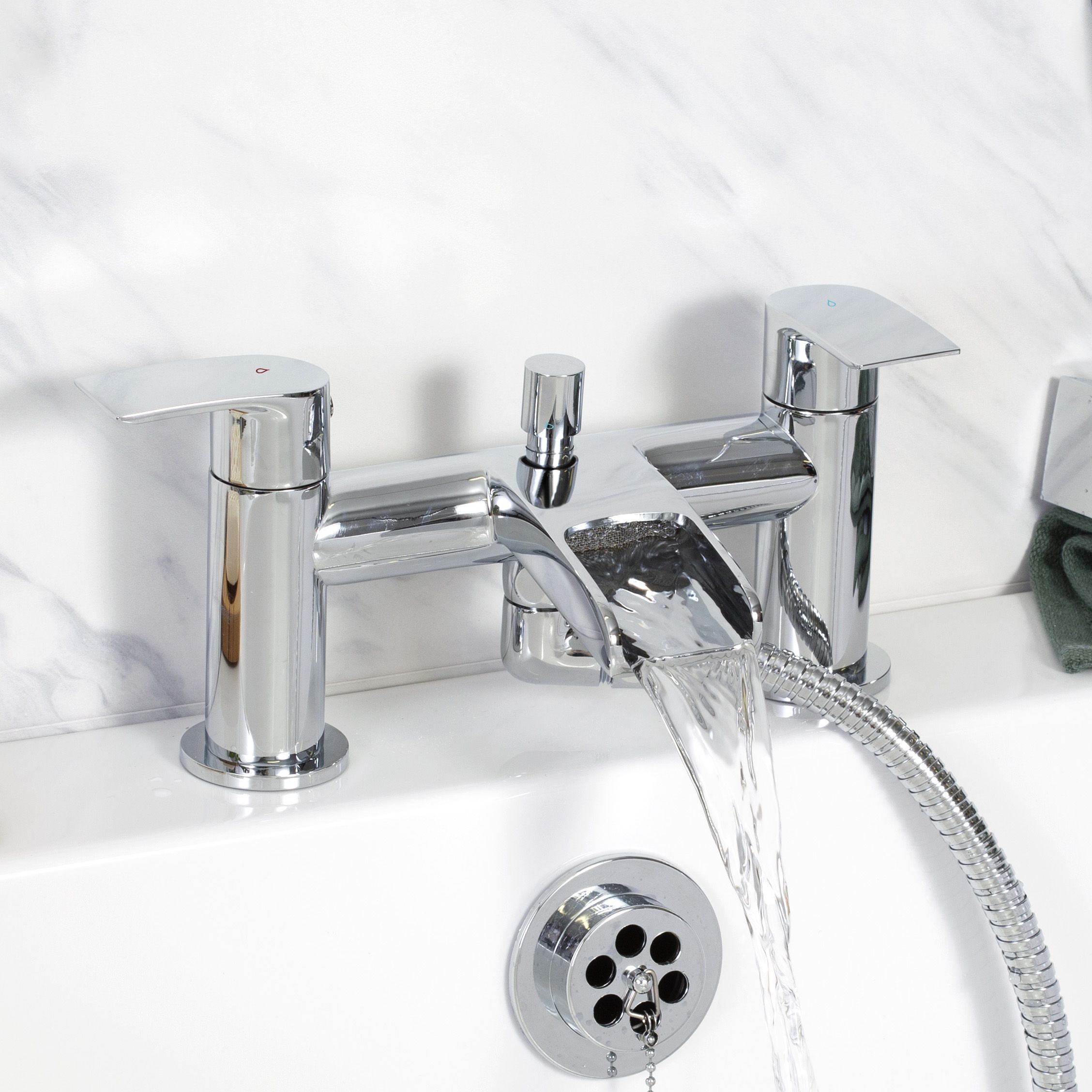 Bristan Invigor Standard Chrome effect Deck-mounted Manual Bath Shower mixer Tap