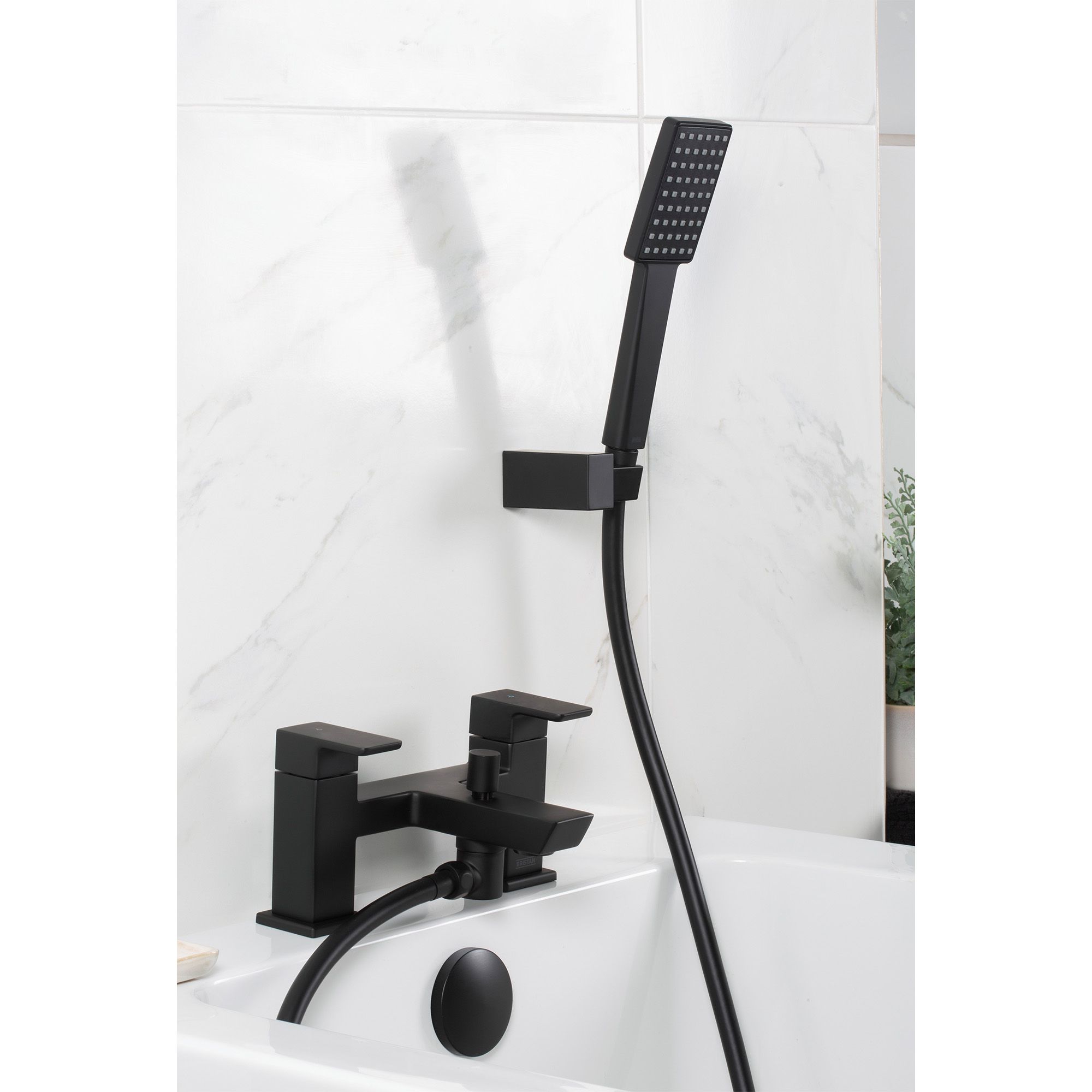 Bristan Noctis Black Deck-mounted Manual Double Deck Shower mixer Tap