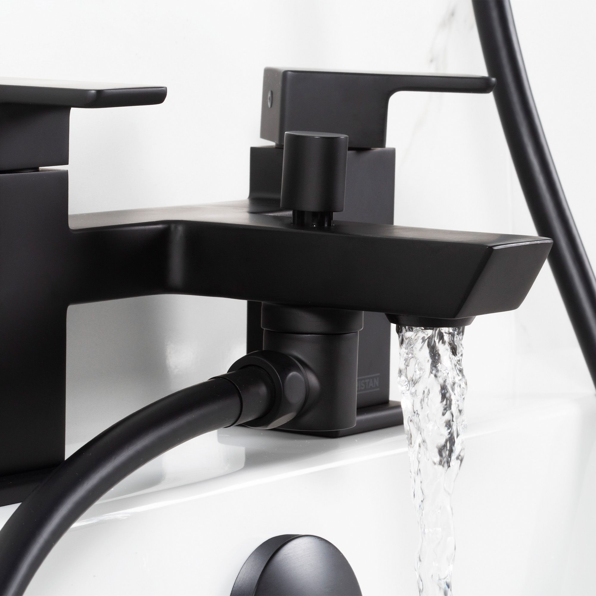 Bristan Noctis Black Deck-mounted Manual Double Deck Shower mixer Tap