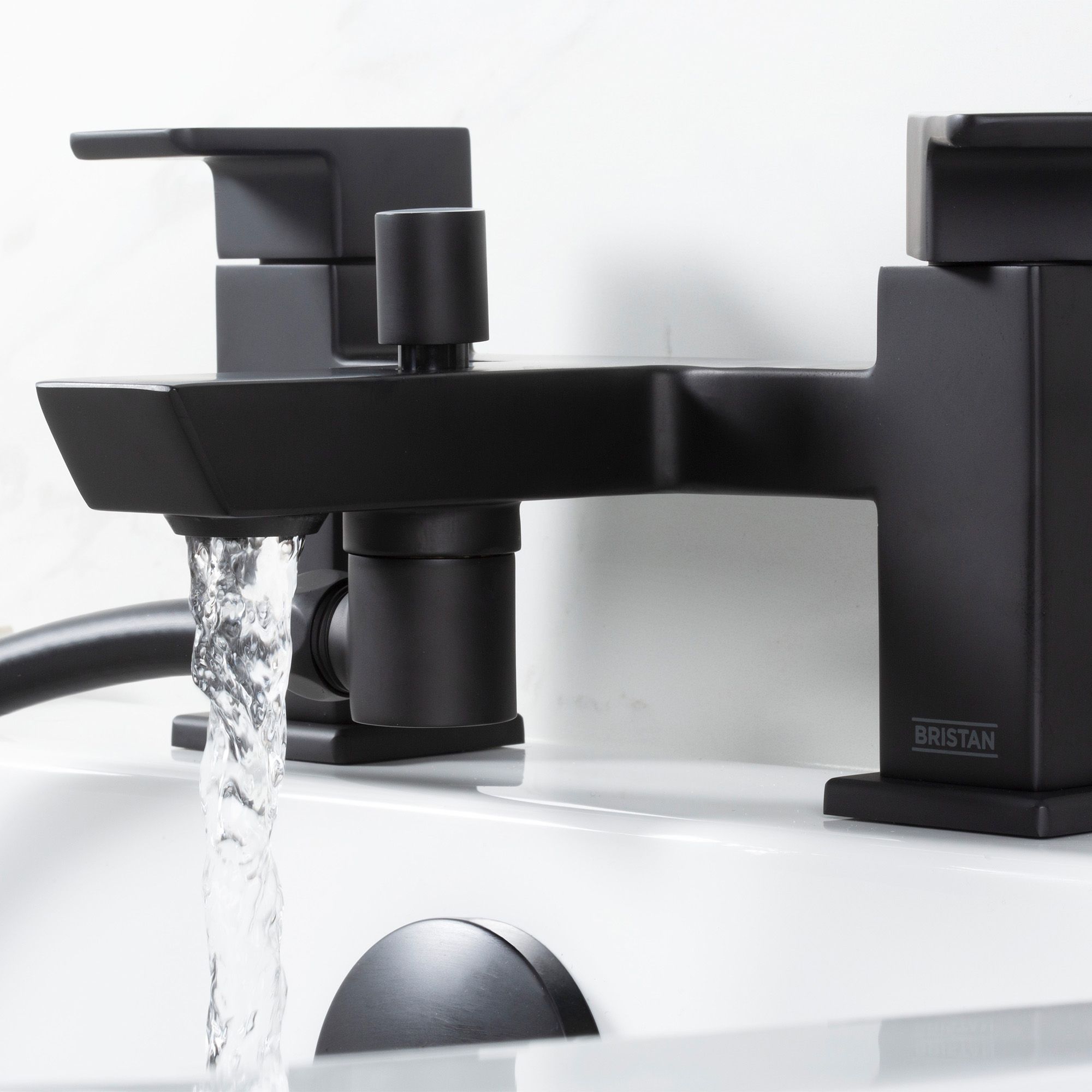 Bristan Noctis Black Deck-mounted Manual Double Deck Shower mixer Tap