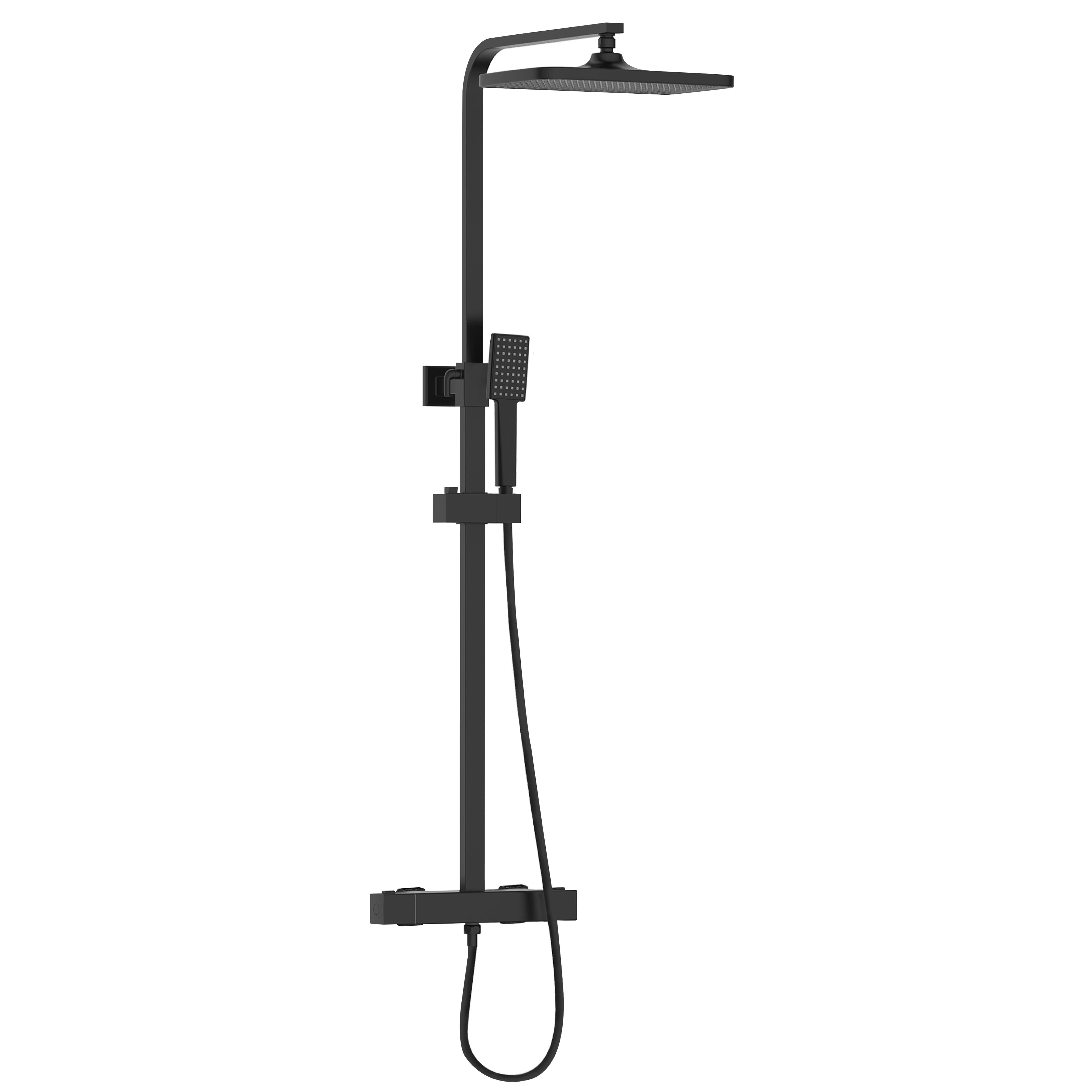 Bristan Noctis Matt Black Wall-mounted Thermostatic Mixer Multi head shower