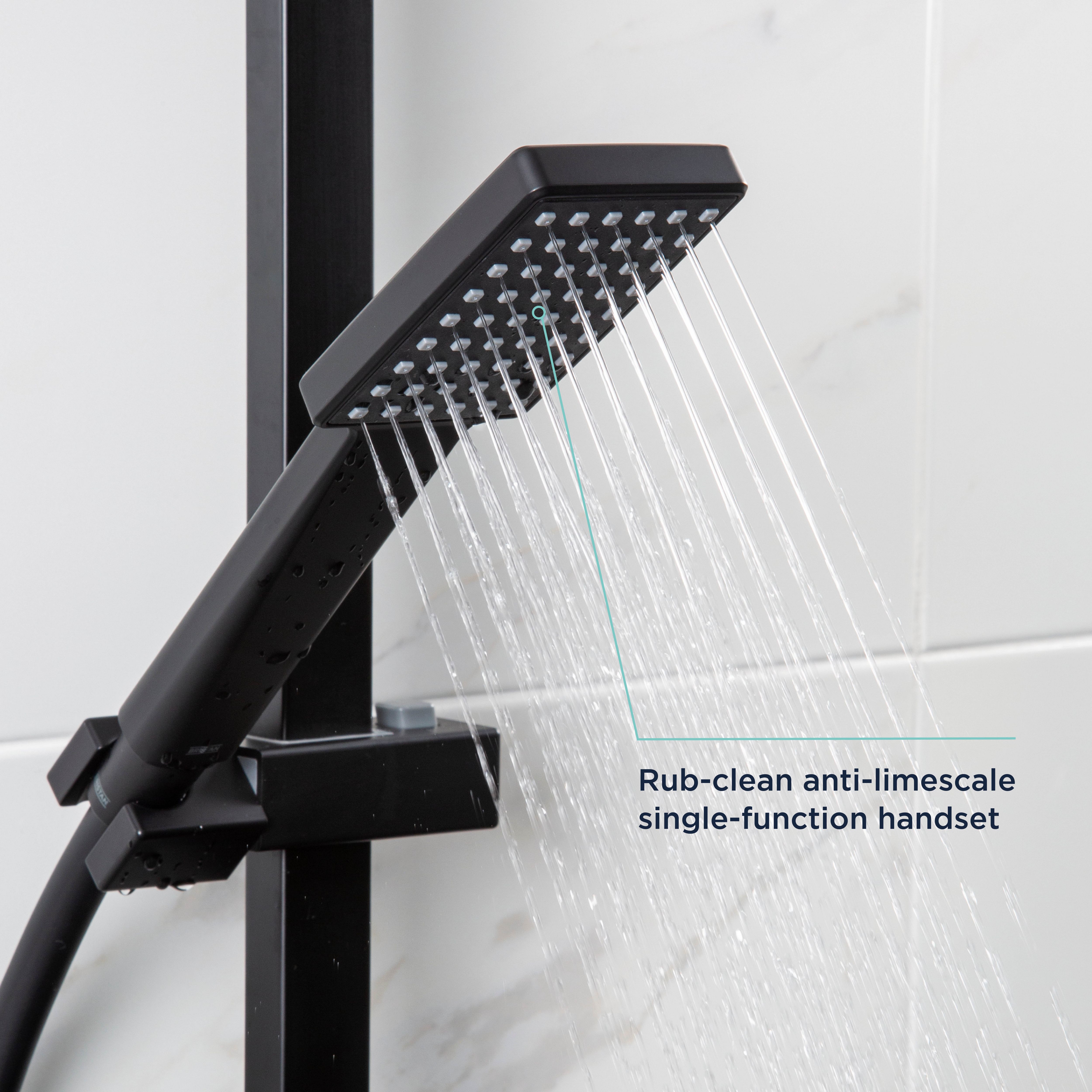 Bristan Noctis Matt Black Wall-mounted Thermostatic Mixer Multi head shower