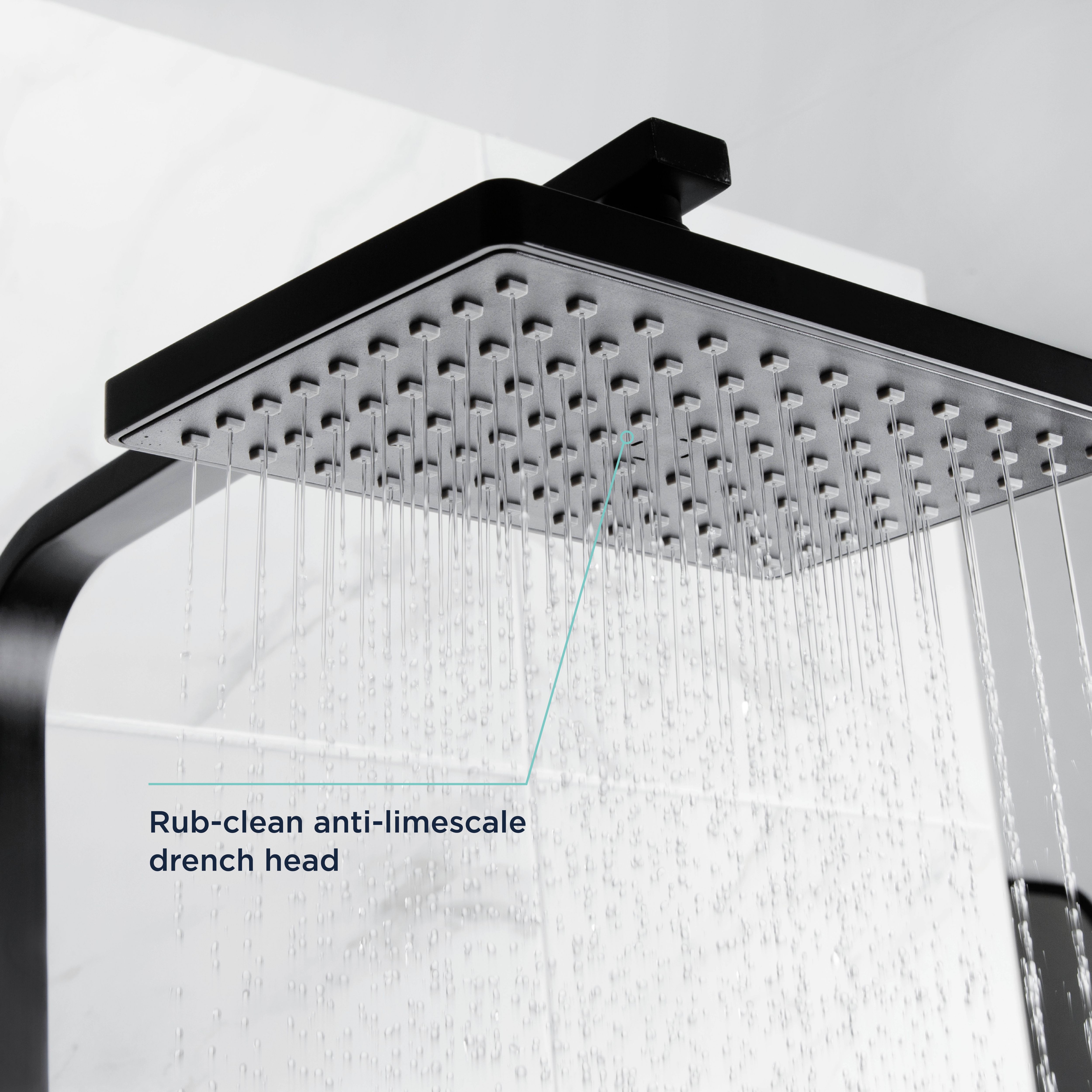 Bristan Noctis Matt Black Wall-mounted Thermostatic Mixer Multi head shower