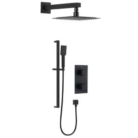 Bristan Noctis Matt Black Wall-mounted Thermostatic Mixer Multi head shower