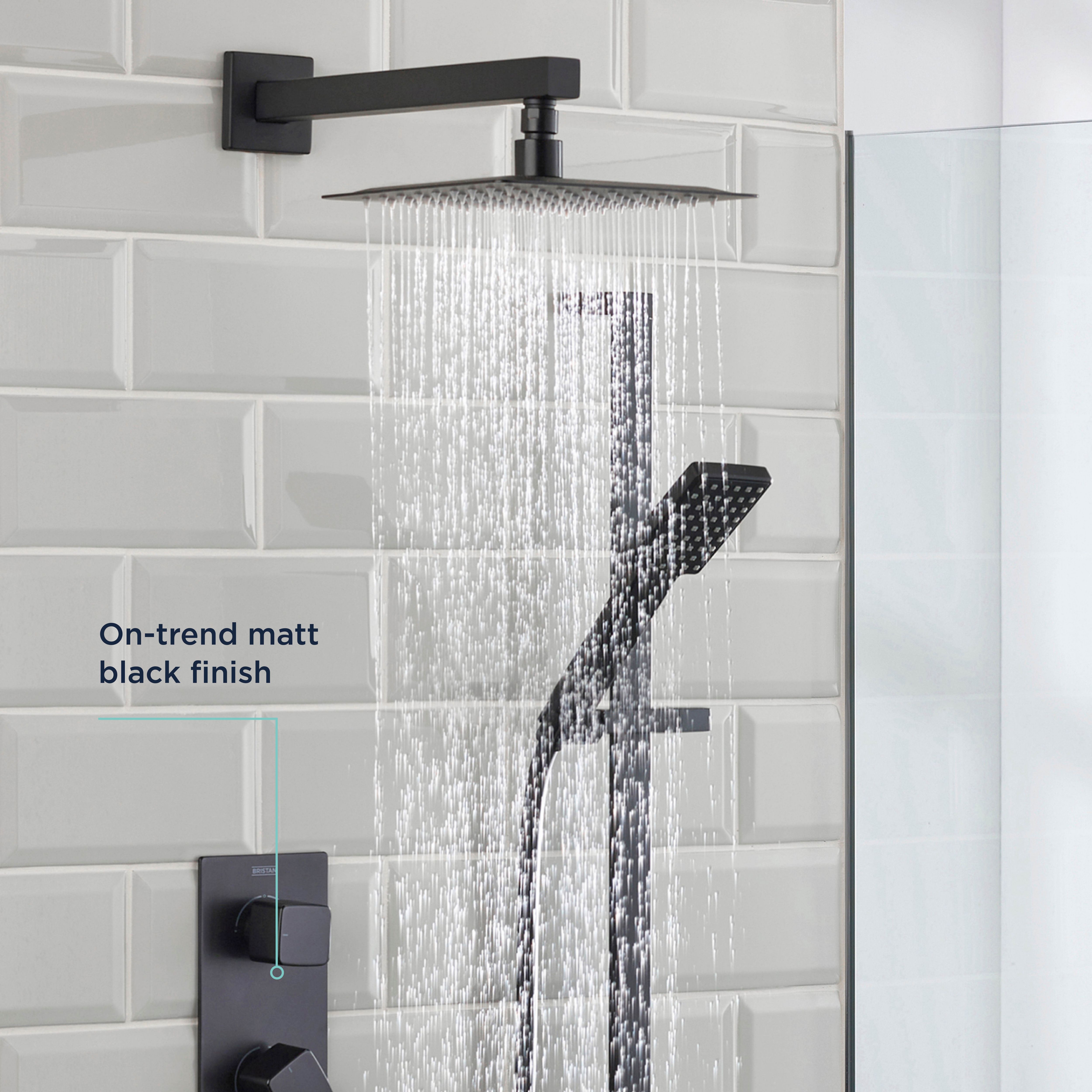 Bristan Noctis Matt Black Wall-mounted Thermostatic Mixer Multi head shower