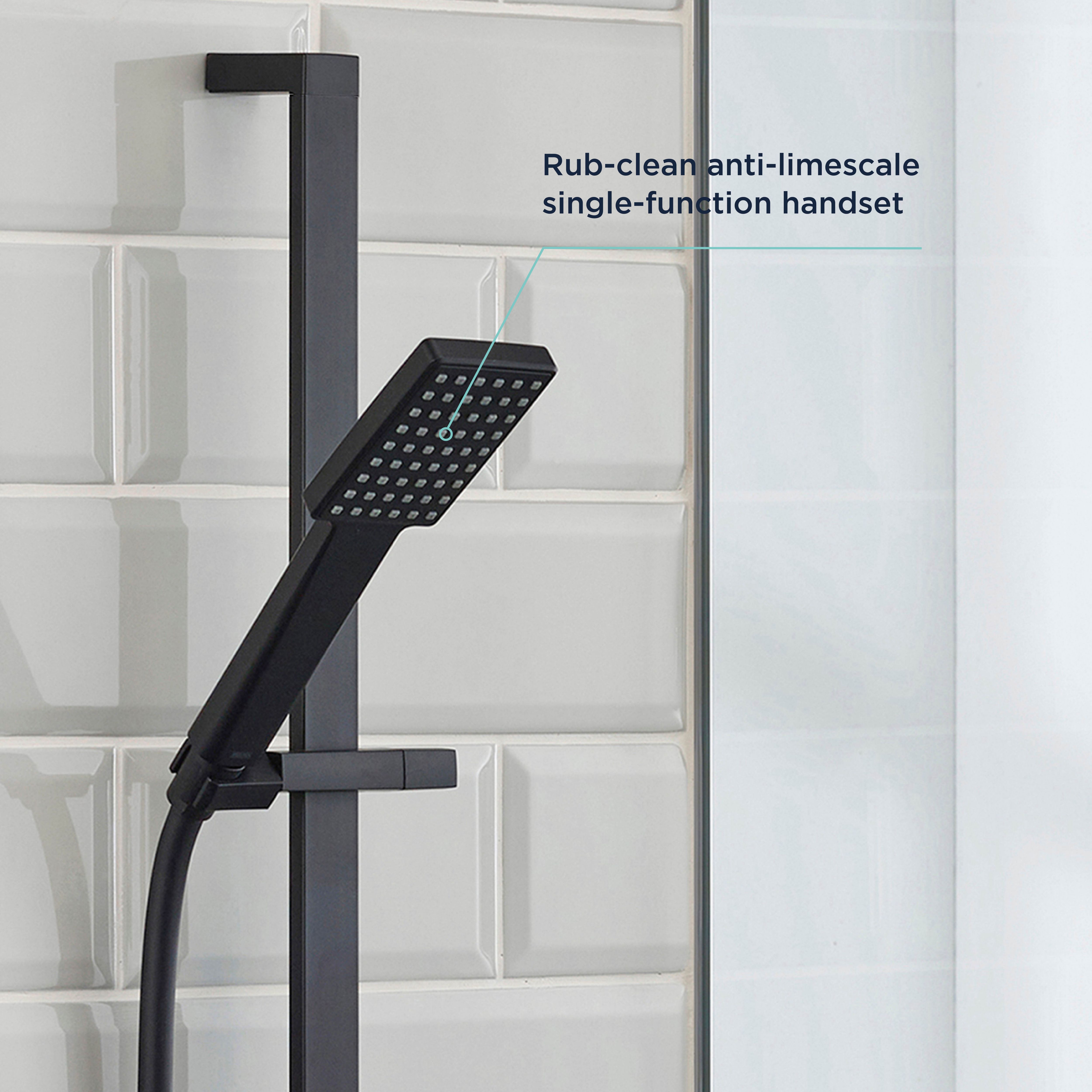 Bristan Noctis Matt Black Wall-mounted Thermostatic Mixer Multi head shower