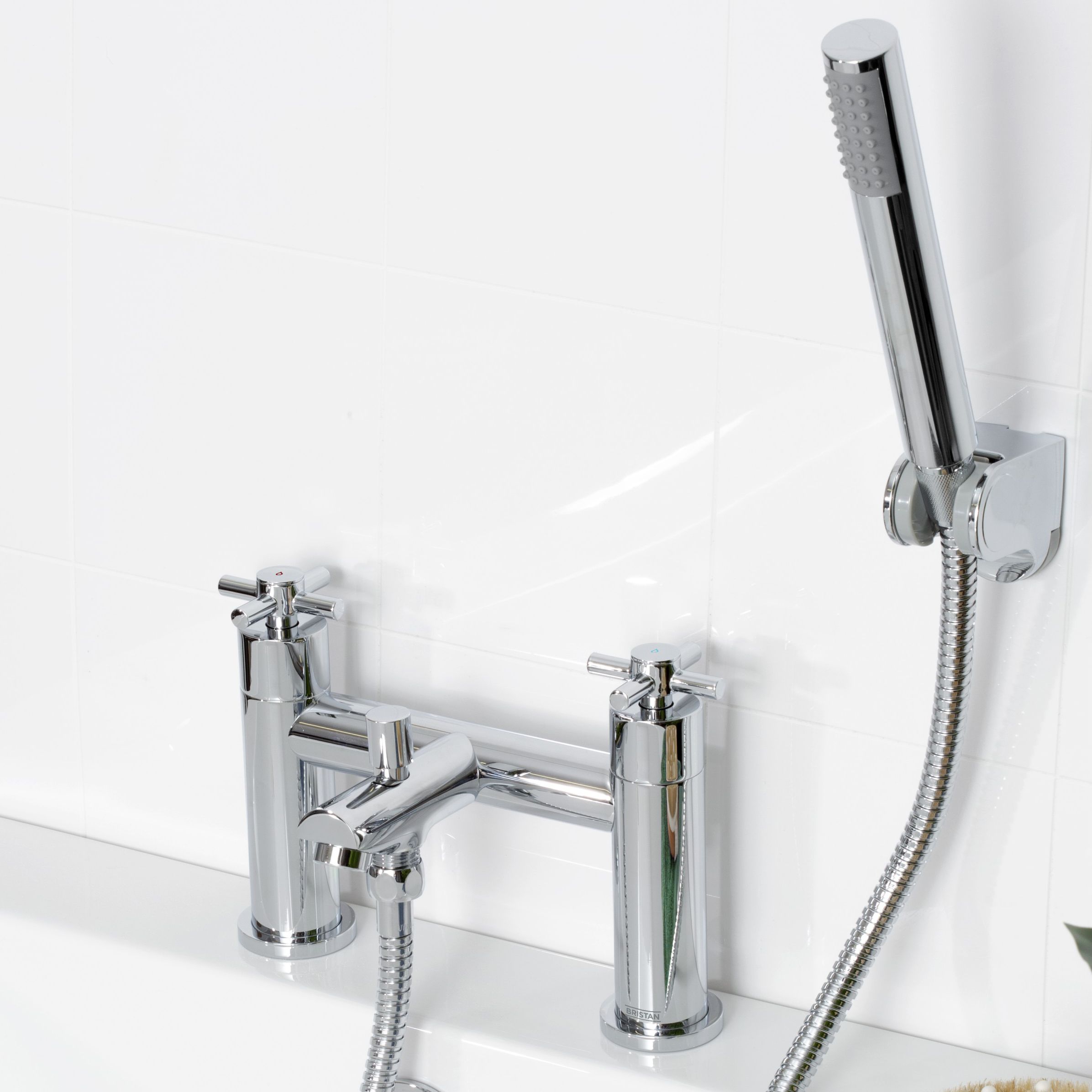 Bristan Nurture Polished Chrome effect Rim-mounted Ceramic disk Shower mixer Tap