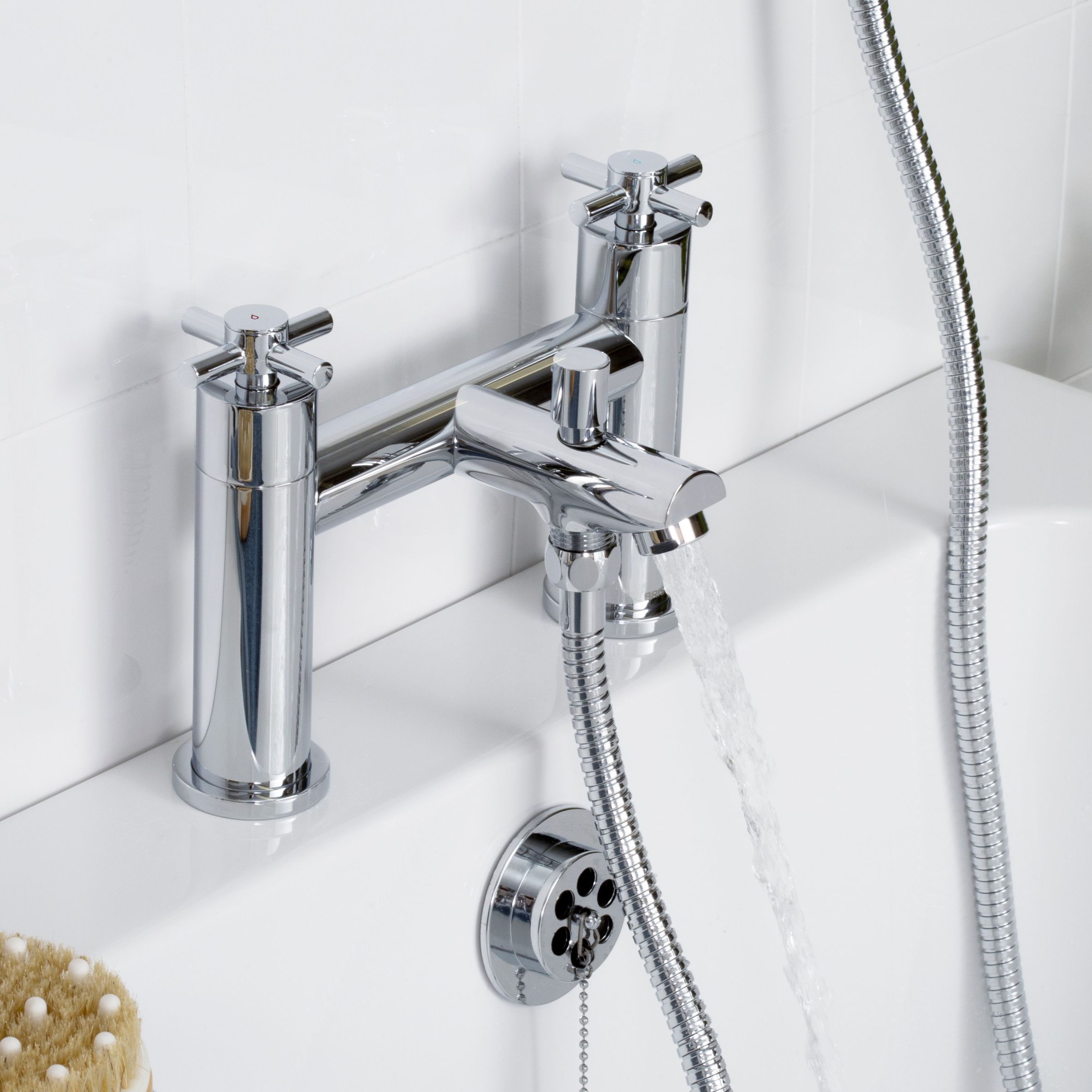 Bristan Nurture Polished Chrome effect Rim-mounted Ceramic disk Shower mixer Tap