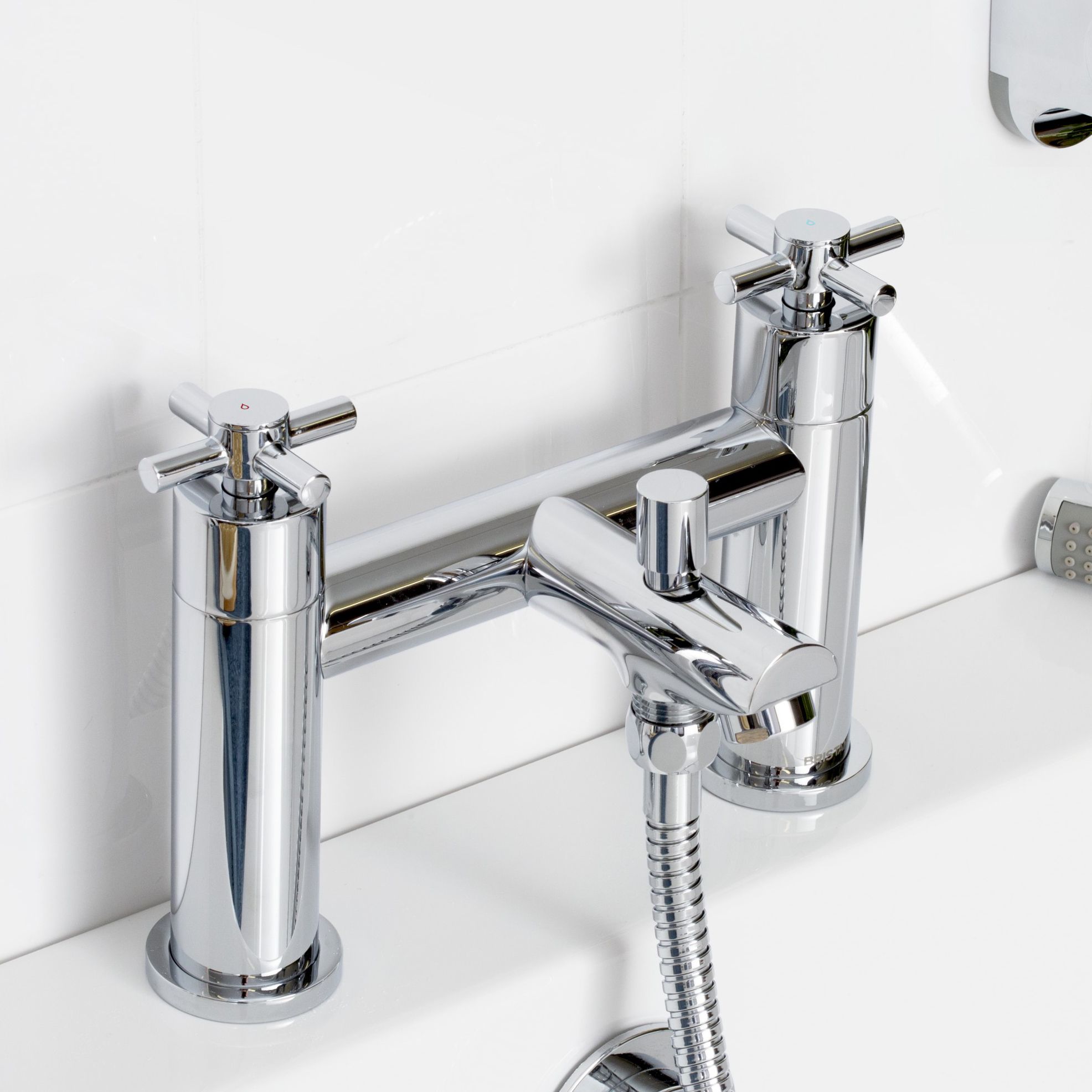Bristan Nurture Polished Chrome effect Rim-mounted Ceramic disk Shower mixer Tap