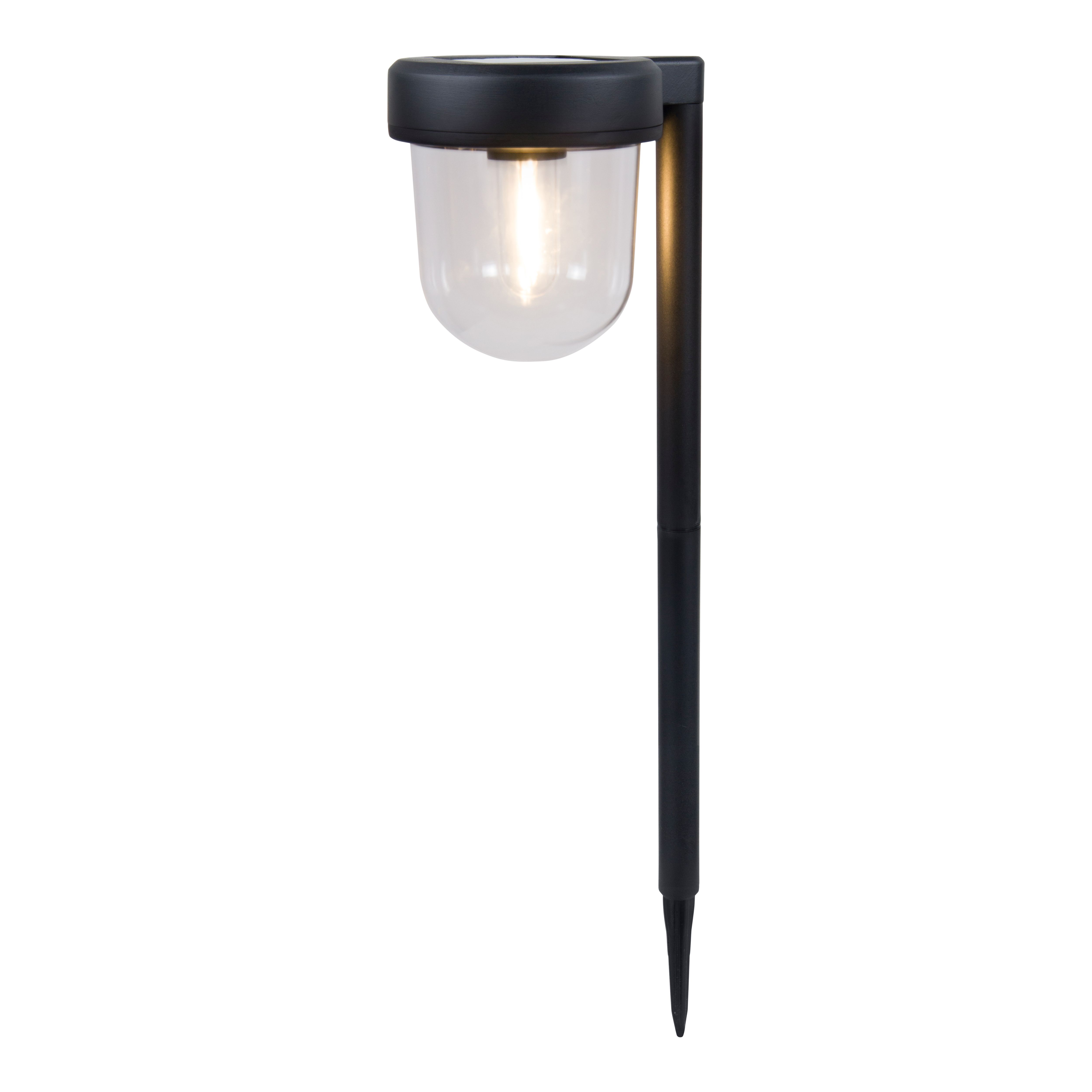 Brith Polished Black Solar-powered Integrated LED Outdoor Stake light