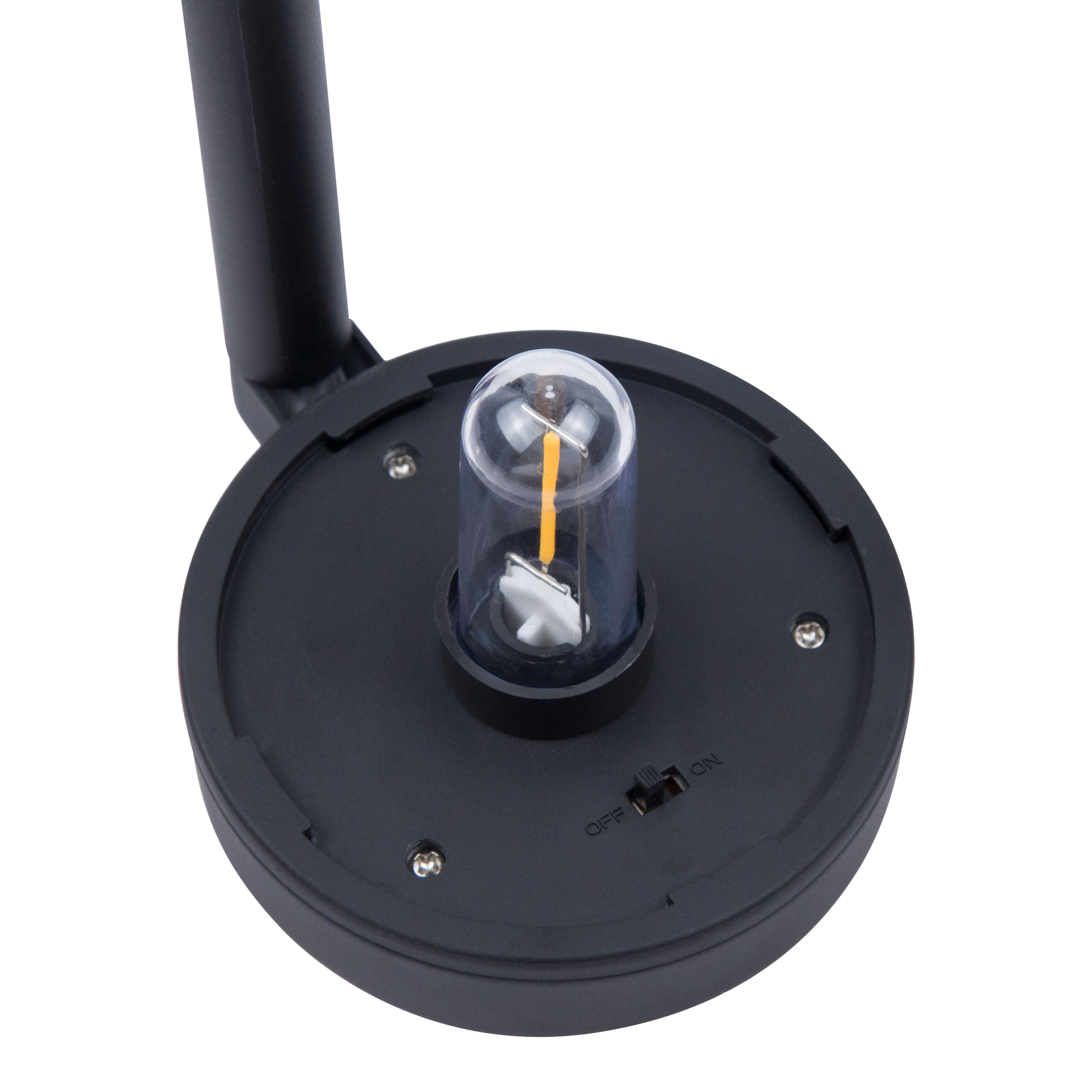 Brith Polished Black Solar-powered Integrated LED Outdoor Stake light