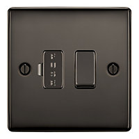 British General Black Nickel 13A Raised profile Screwed Switched Fused connection unit