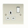 British General Cream 13A Switched Socket with White inserts