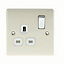 British General Cream 13A Switched Socket with White inserts