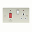 British General Cream Cooker switch & socket & White inserts
