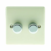 British General Cream profile Double 2 way Dimmer switch