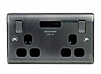 British General Iridium effect USB socket, 2 x