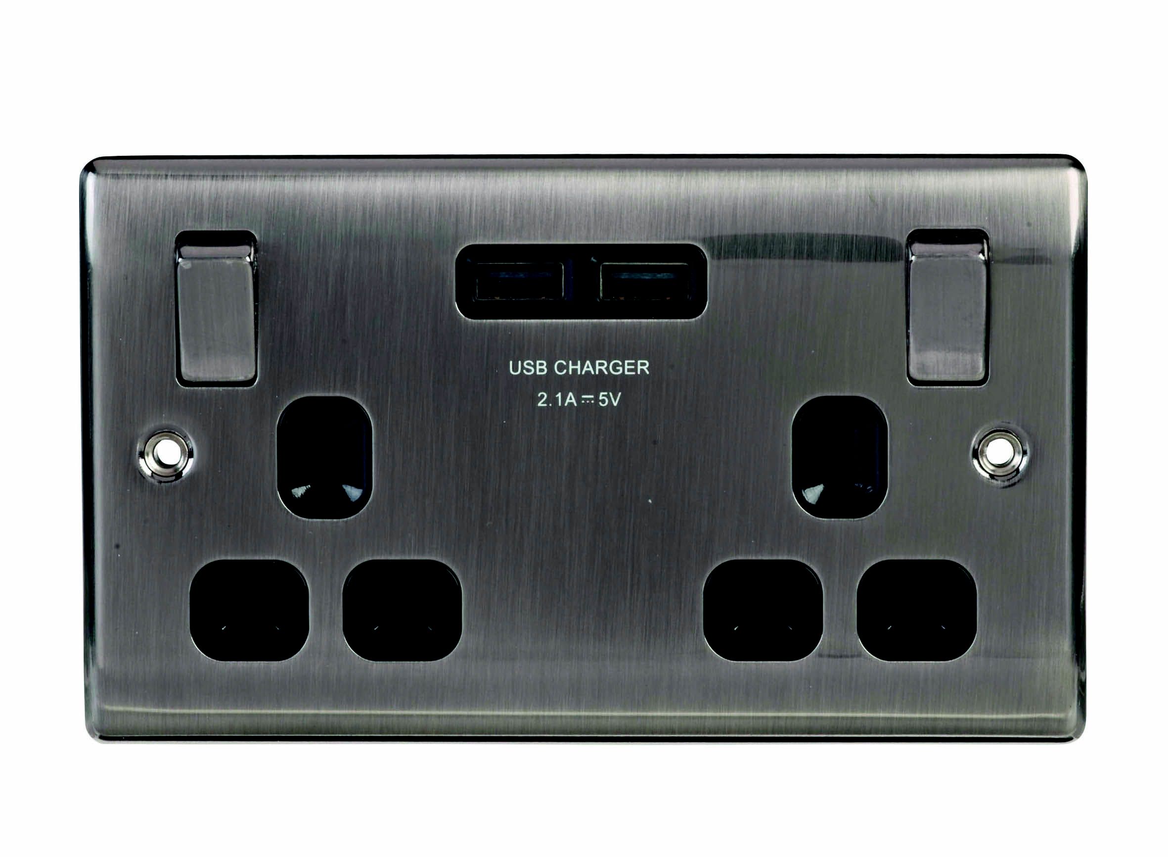 British General Iridium effect USB socket, 2 x | Tradepoint