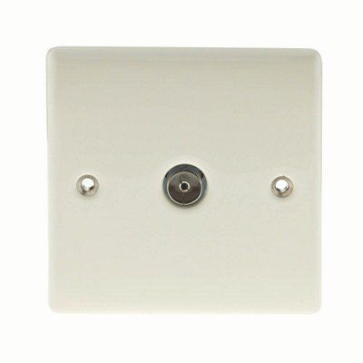 British General Low profile Cream Coaxial socket | Tradepoint